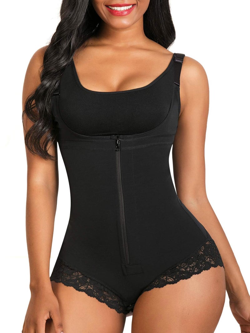 SHAPERX Women's Fajas Colombianas Shapewear Postpartum Tummy Control Body Shaper Butt Lifter Bodysuit,SZ7200-Black-L - Image 1